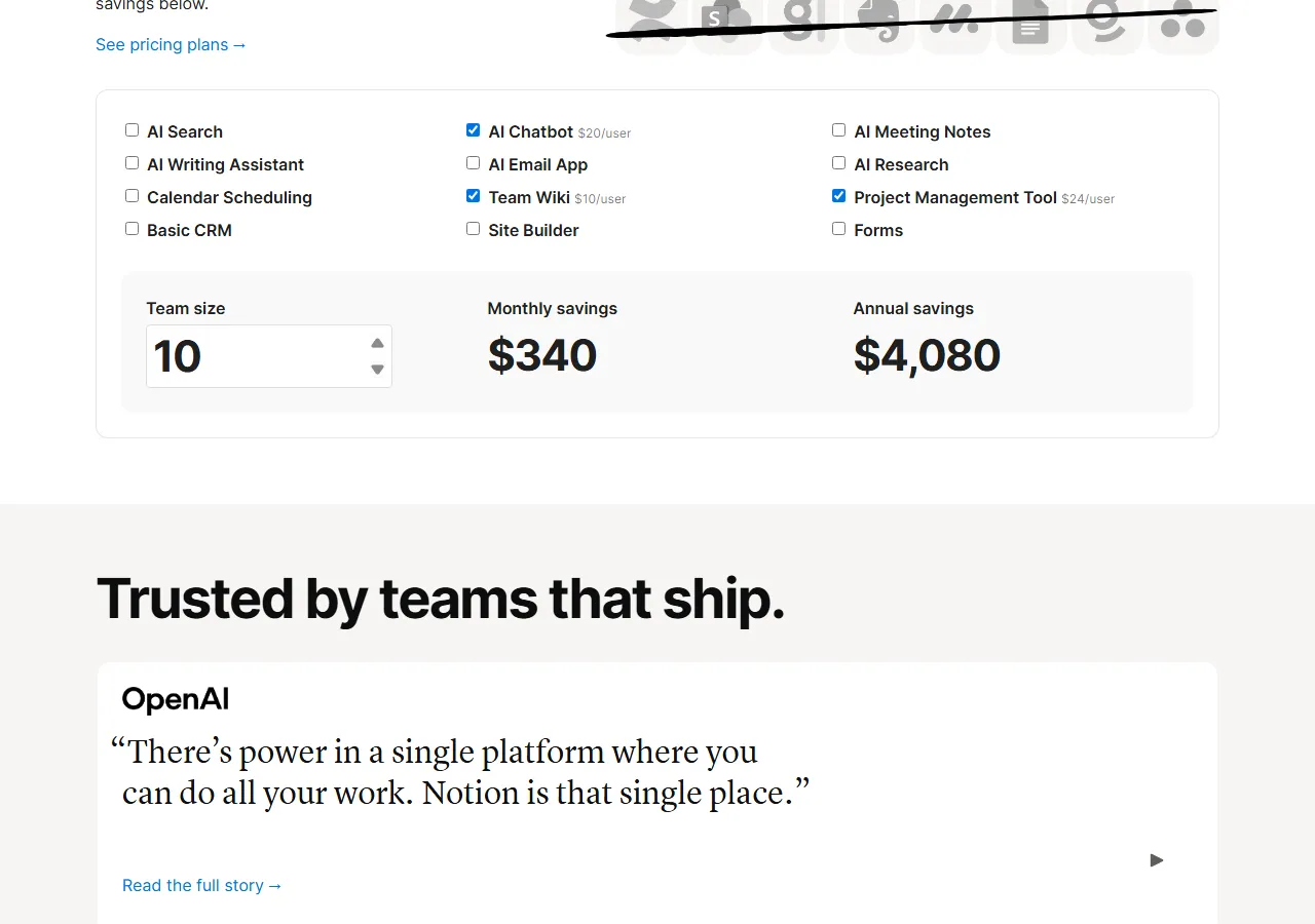 notion.so page section 5 — marketing psychology audit screenshot