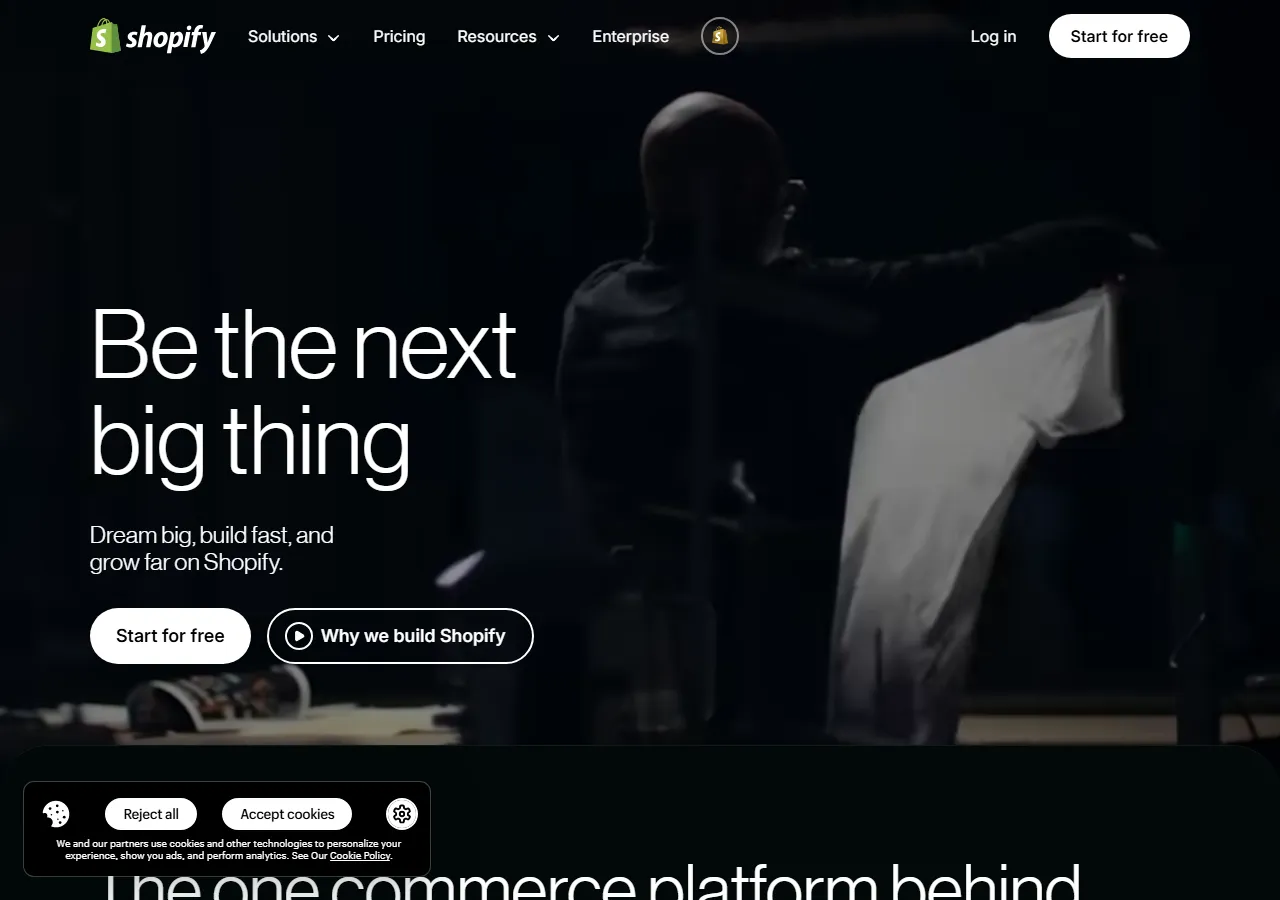 shopify.com homepage — Homepage (Corporate/Brand) — Marketing psychology audit scoring 62/100