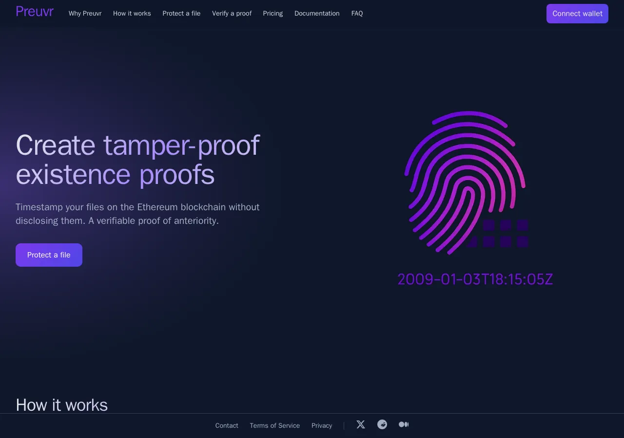 preuvr.com page section 1 — marketing psychology audit screenshot