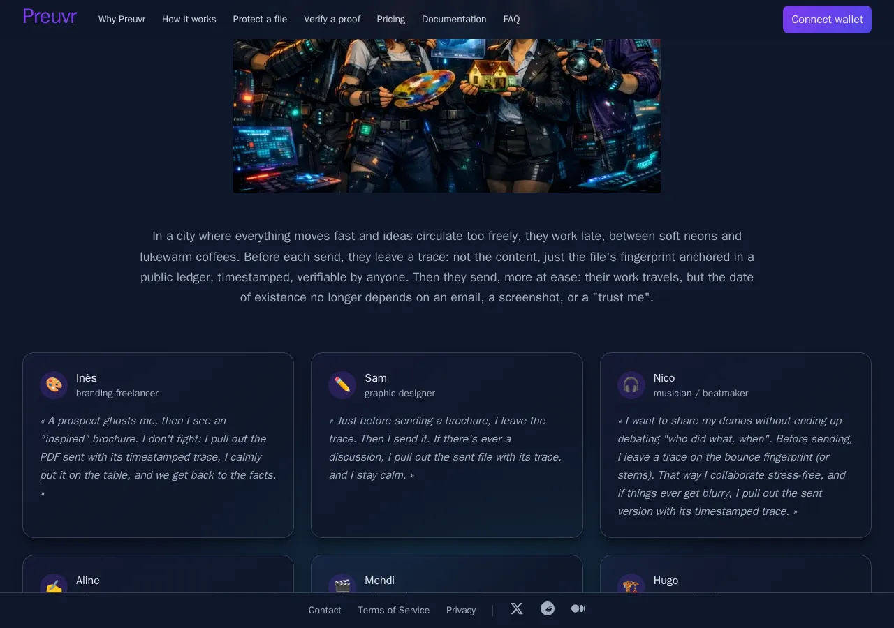 preuvr.com page section 3 — marketing psychology audit screenshot