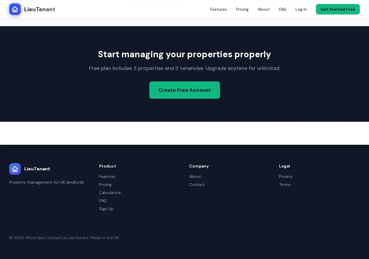 getlieutenant.com page section 5 — marketing psychology audit screenshot