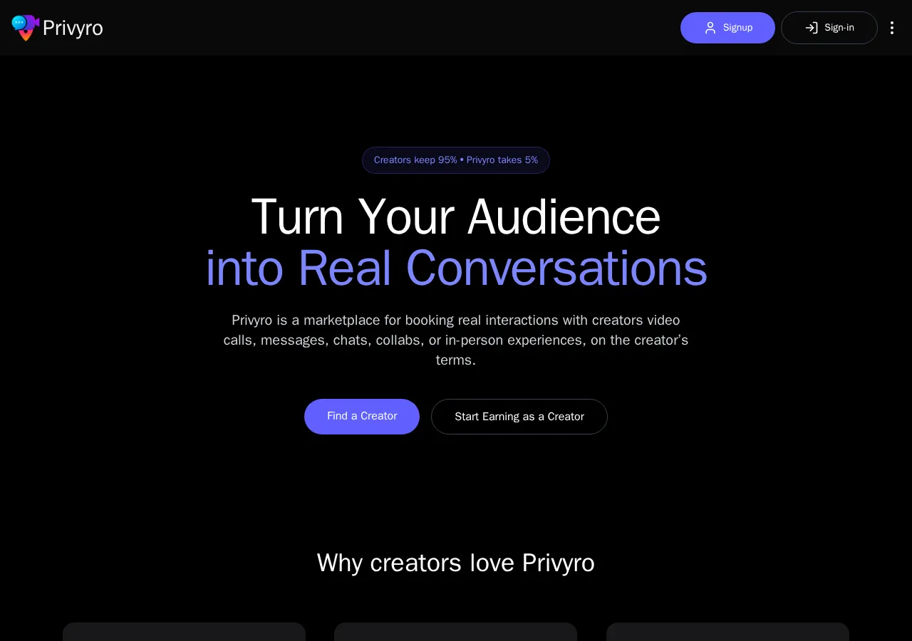 privyro.com page section 1 — marketing psychology audit screenshot