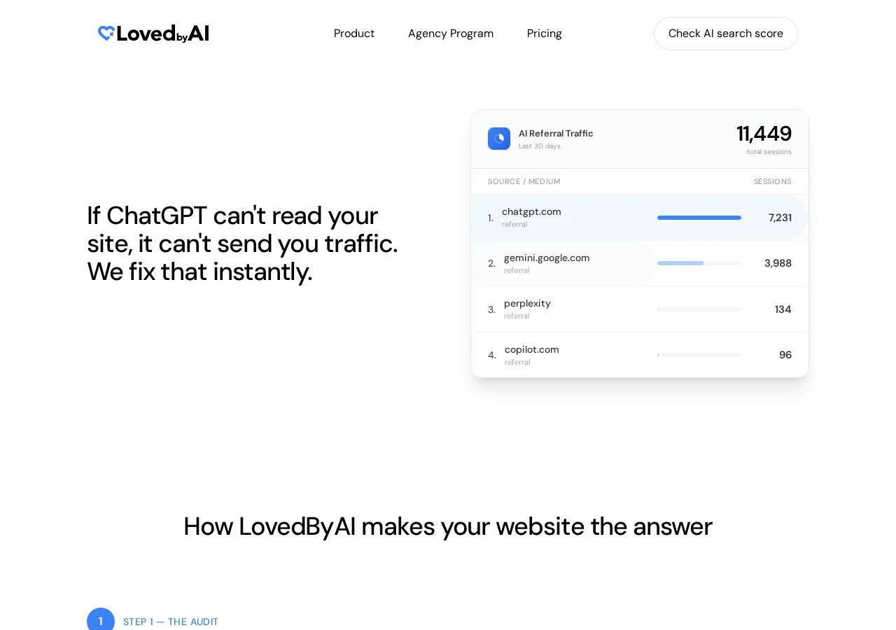 lovedby.ai page section 4 — marketing psychology audit screenshot