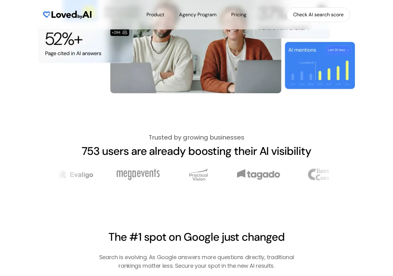 lovedby.ai page section 2 — marketing psychology audit screenshot