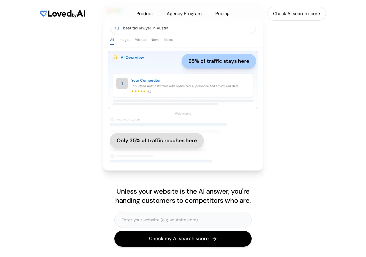 lovedby.ai page section 3 — marketing psychology audit screenshot