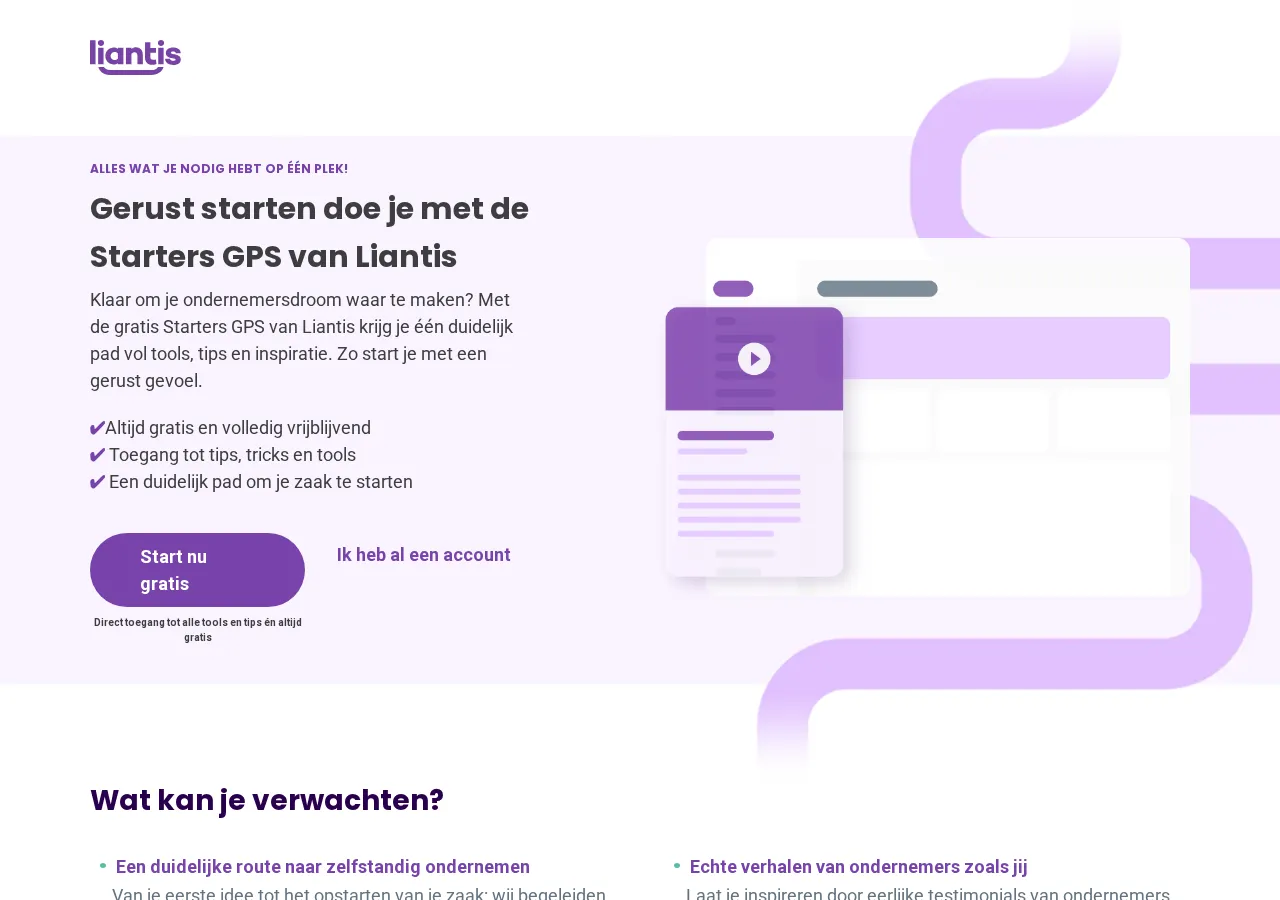 info.liantis.be page section 1 — marketing psychology audit screenshot
