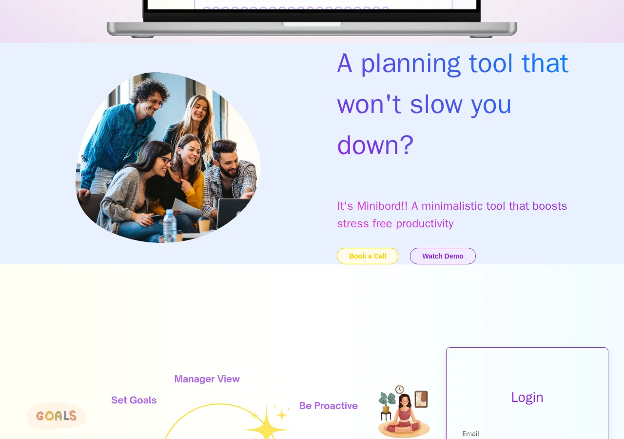 minibord.com page section 2 — marketing psychology audit screenshot