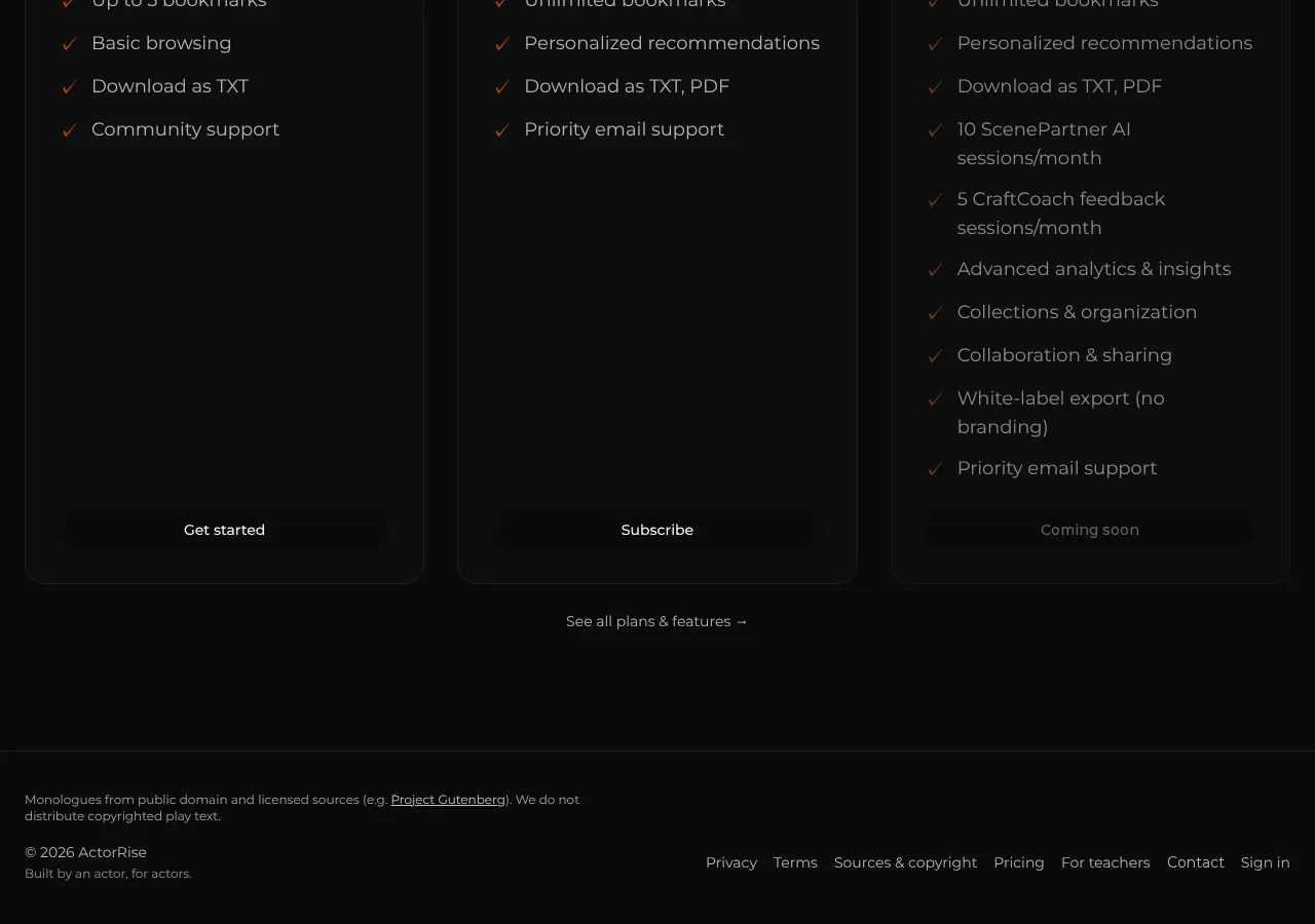 actorrise.com page section 4 — marketing psychology audit screenshot