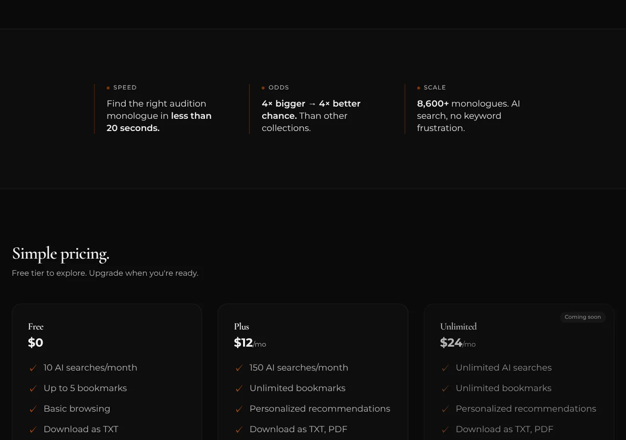 actorrise.com page section 3 — marketing psychology audit screenshot