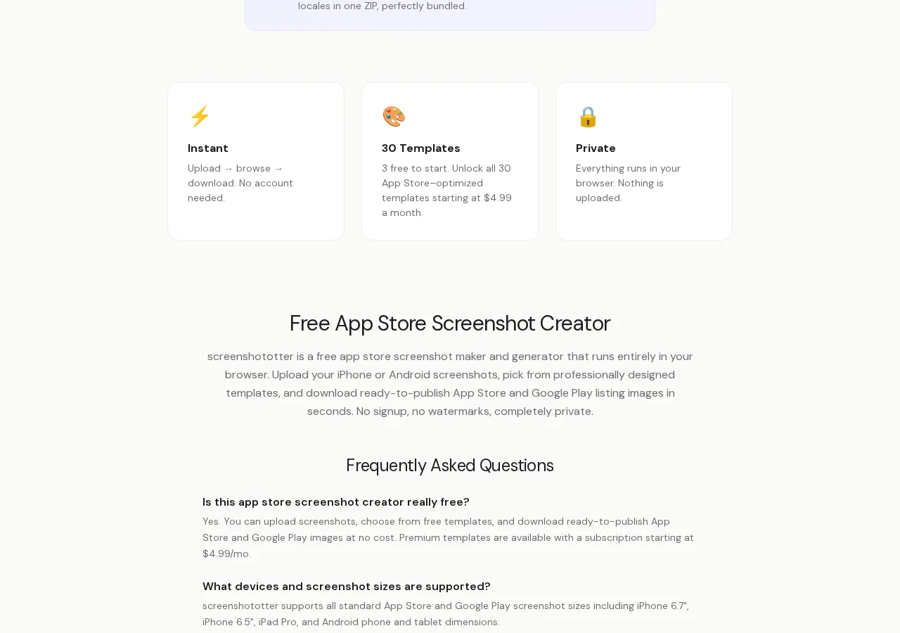 screenshototter.com page section 2 — marketing psychology audit screenshot