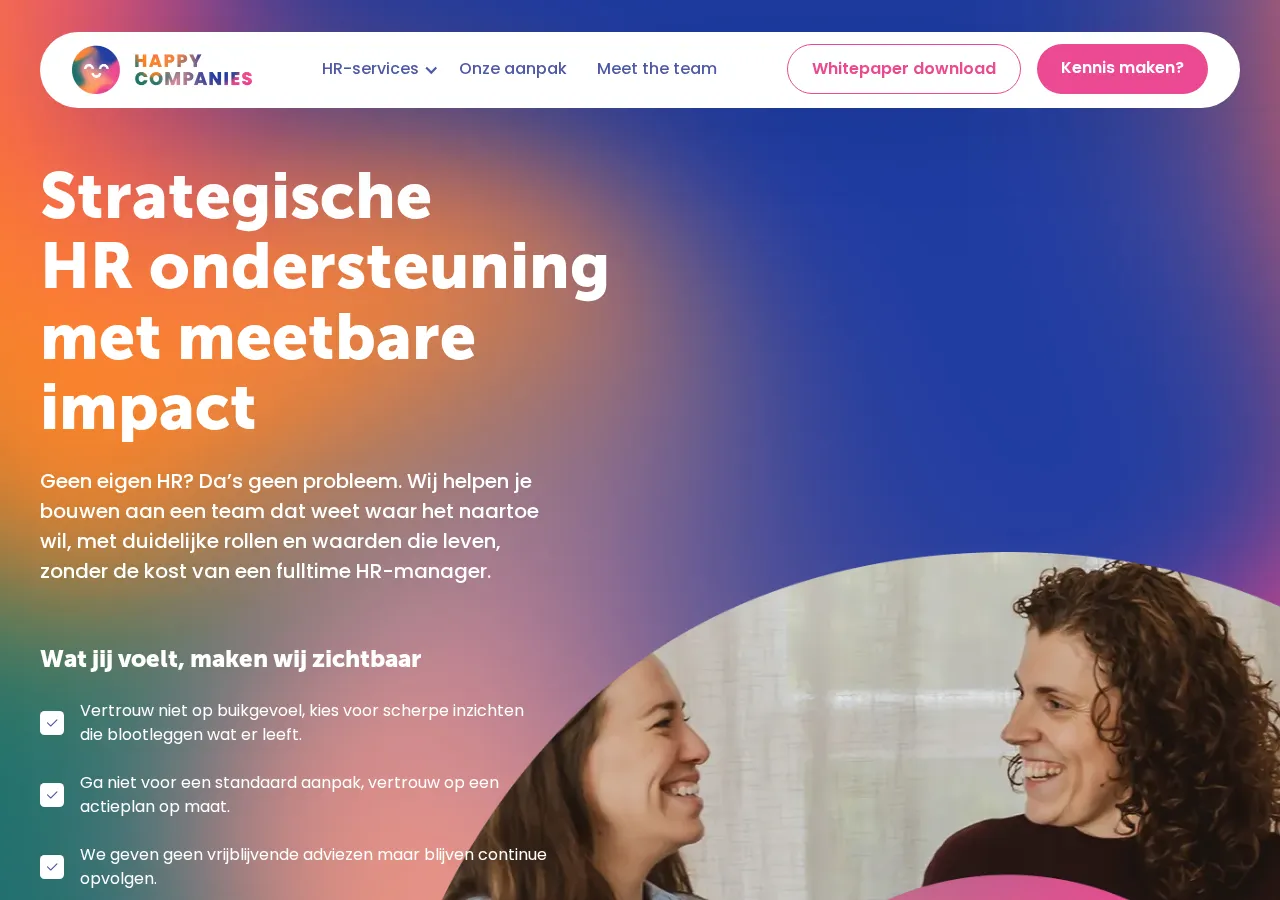 happycompanies.be page section 1 — marketing psychology audit screenshot
