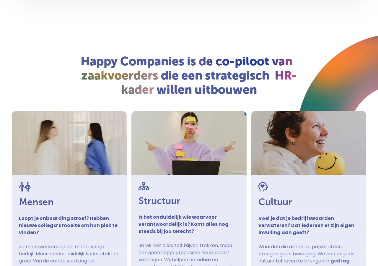 happycompanies.be page section 3 — marketing psychology audit screenshot