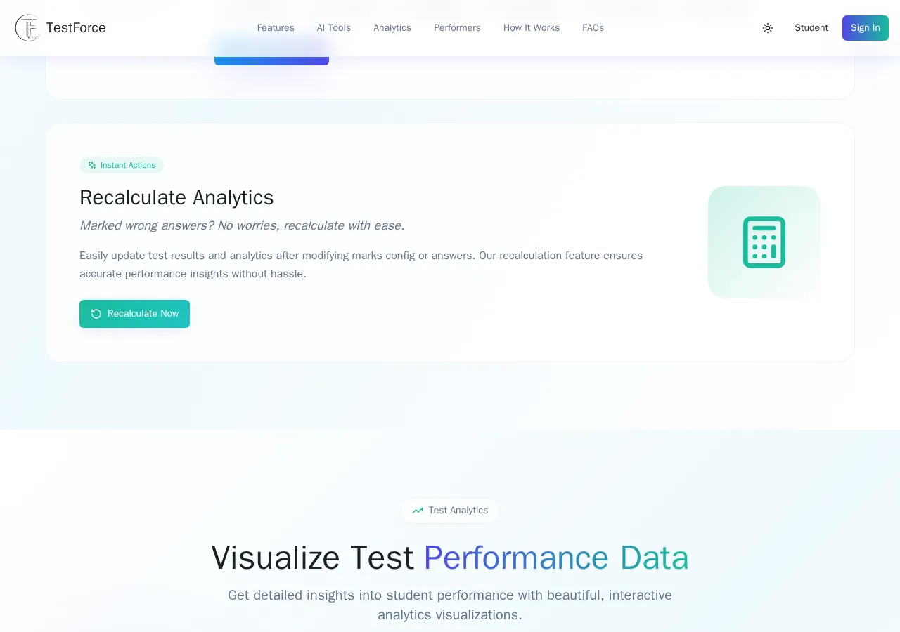 teacher.testforce.online page section 5 — marketing psychology audit screenshot
