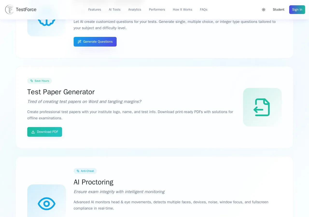 teacher.testforce.online page section 4 — marketing psychology audit screenshot
