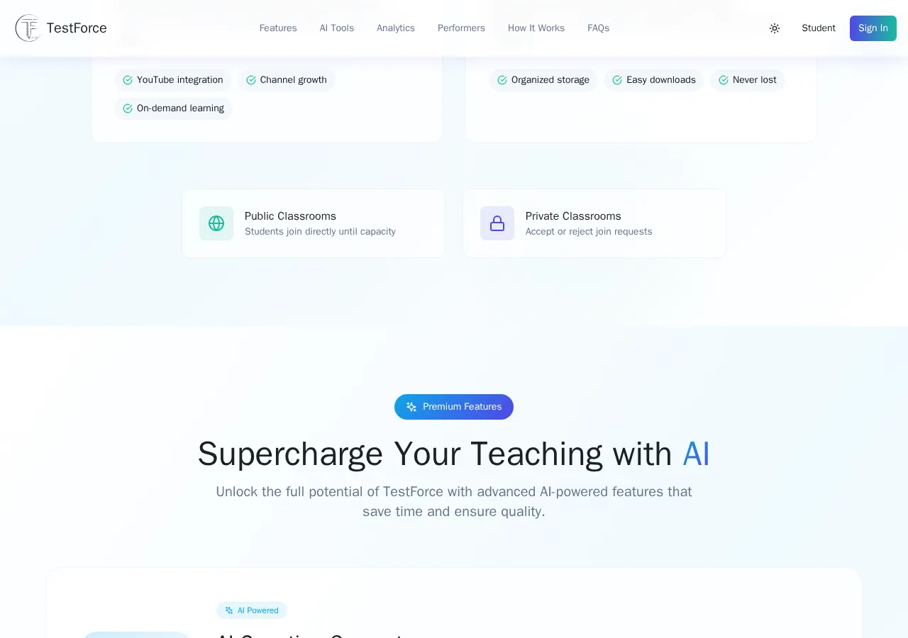 teacher.testforce.online page section 3 — marketing psychology audit screenshot