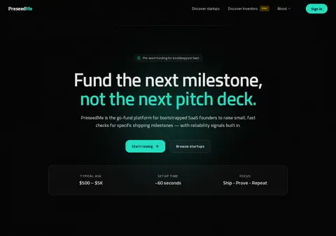 preseedme.com — SaaS Landing Page