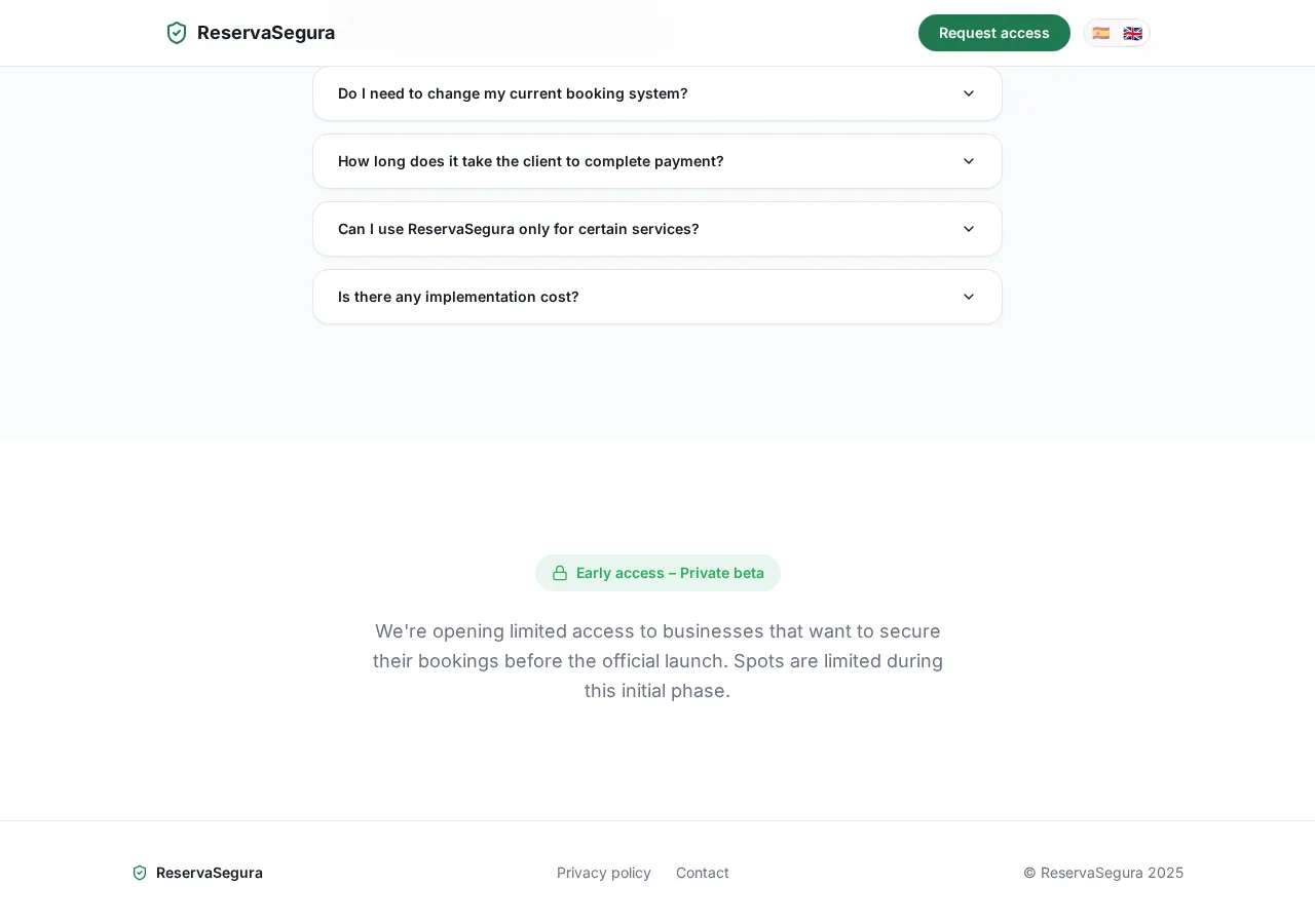myreservasegura.com page section 12 — marketing psychology audit screenshot