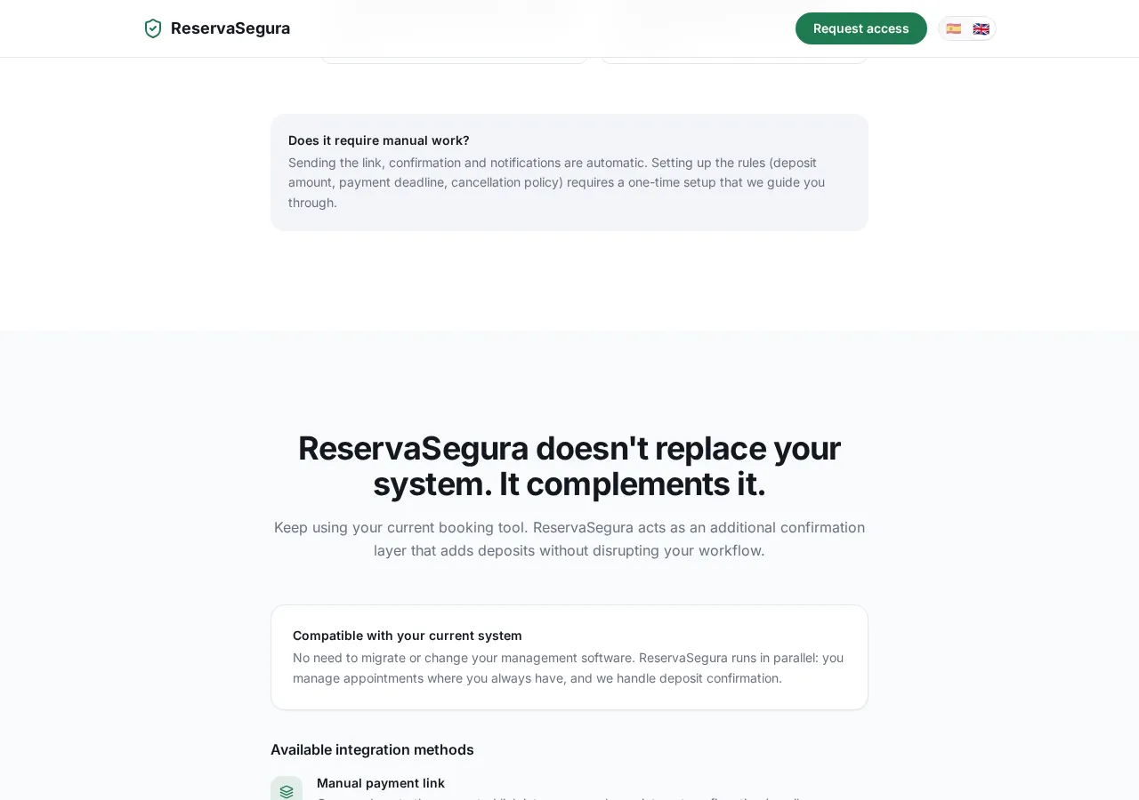 myreservasegura.com page section 4 — marketing psychology audit screenshot