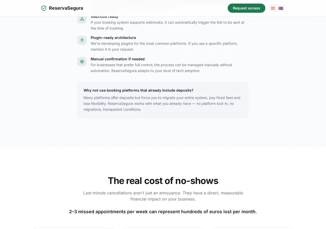 myreservasegura.com page section 5 — marketing psychology audit screenshot