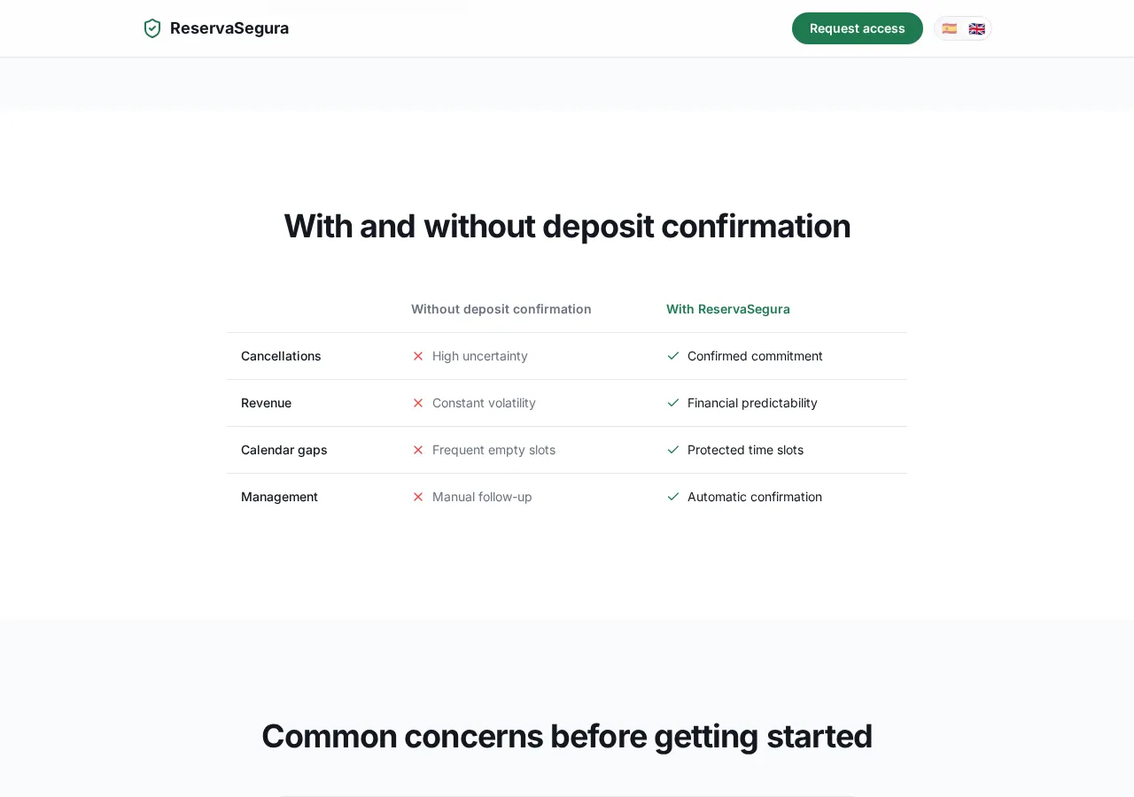 myreservasegura.com page section 7 — marketing psychology audit screenshot