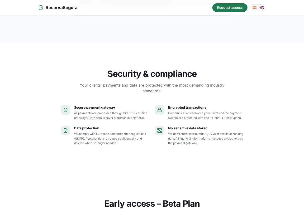 myreservasegura.com page section 9 — marketing psychology audit screenshot