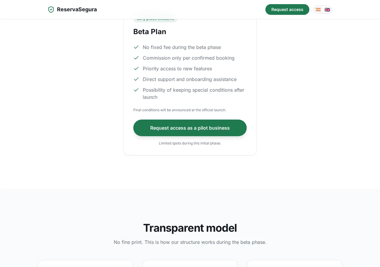 myreservasegura.com page section 10 — marketing psychology audit screenshot