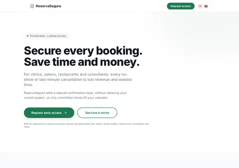 myreservasegura.com — SaaS Landing Page