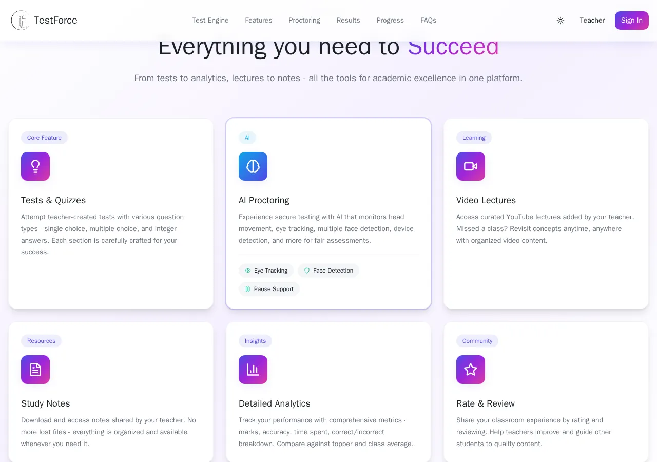 testforce.online page section 5 — marketing psychology audit screenshot