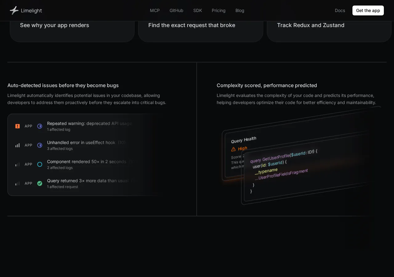 getlimelight.io page section 5 — marketing psychology audit screenshot