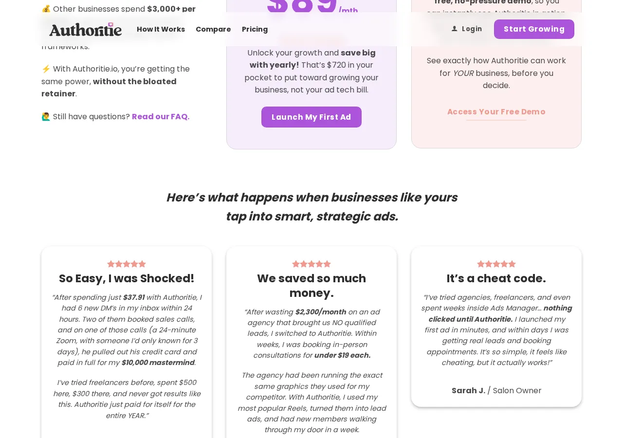 authoritie.io page section 11 — marketing psychology audit screenshot