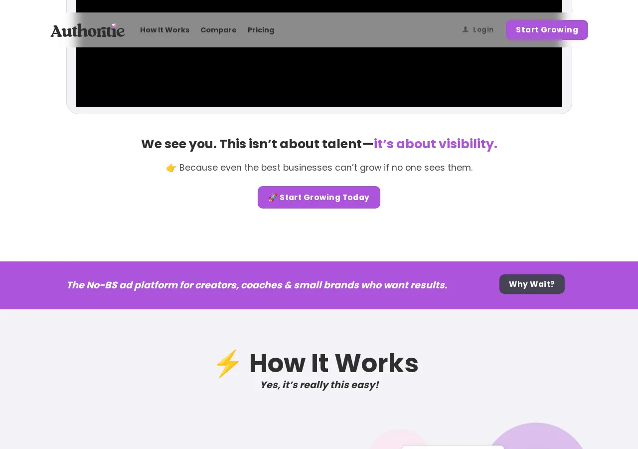 authoritie.io page section 3 — marketing psychology audit screenshot