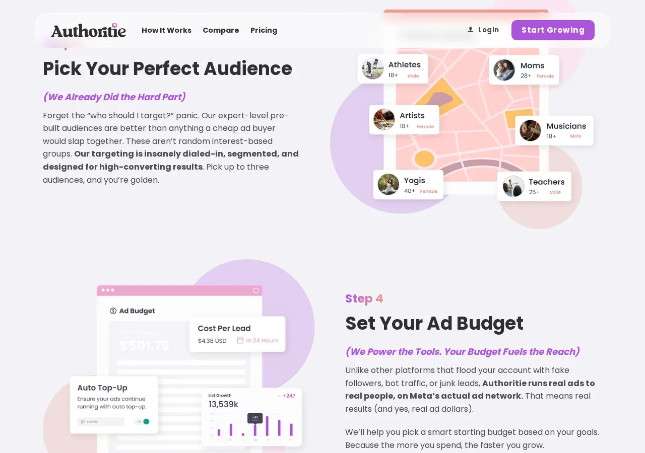 authoritie.io page section 5 — marketing psychology audit screenshot
