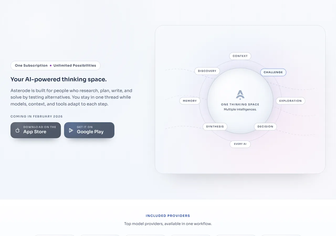 asterode.ai page section 2 — marketing psychology audit screenshot