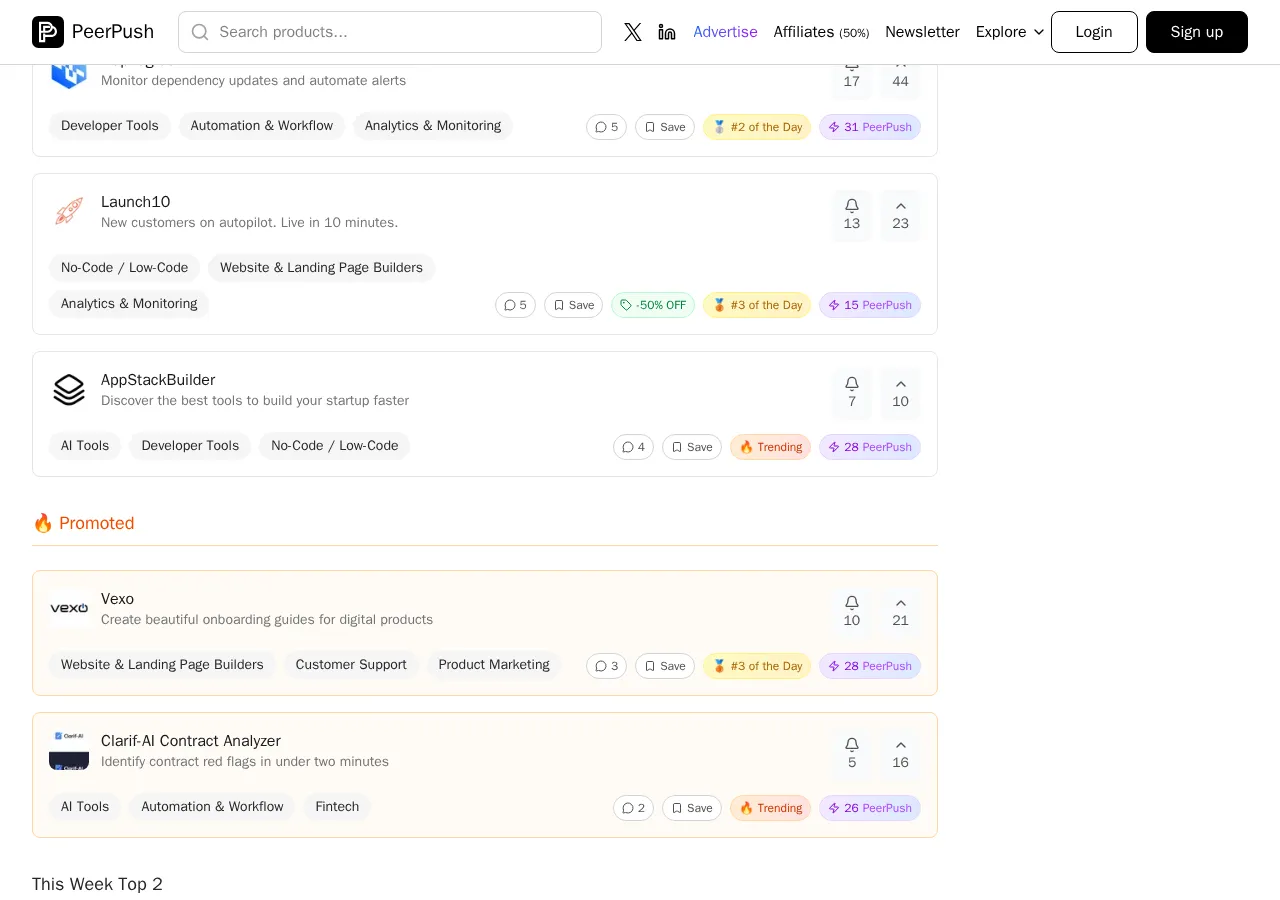peerpush.net page section 3 — marketing psychology audit screenshot