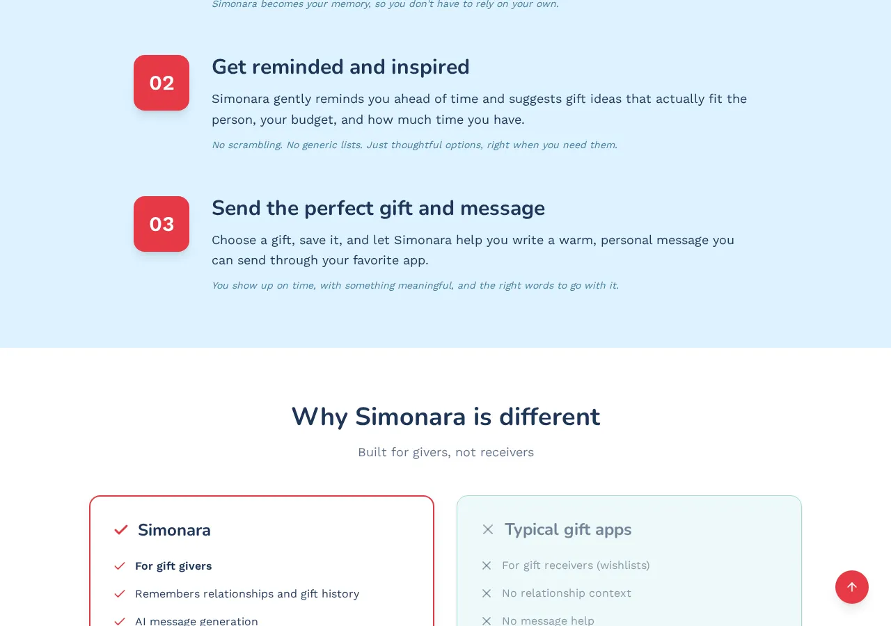 simonara.app page section 5 — marketing psychology audit screenshot