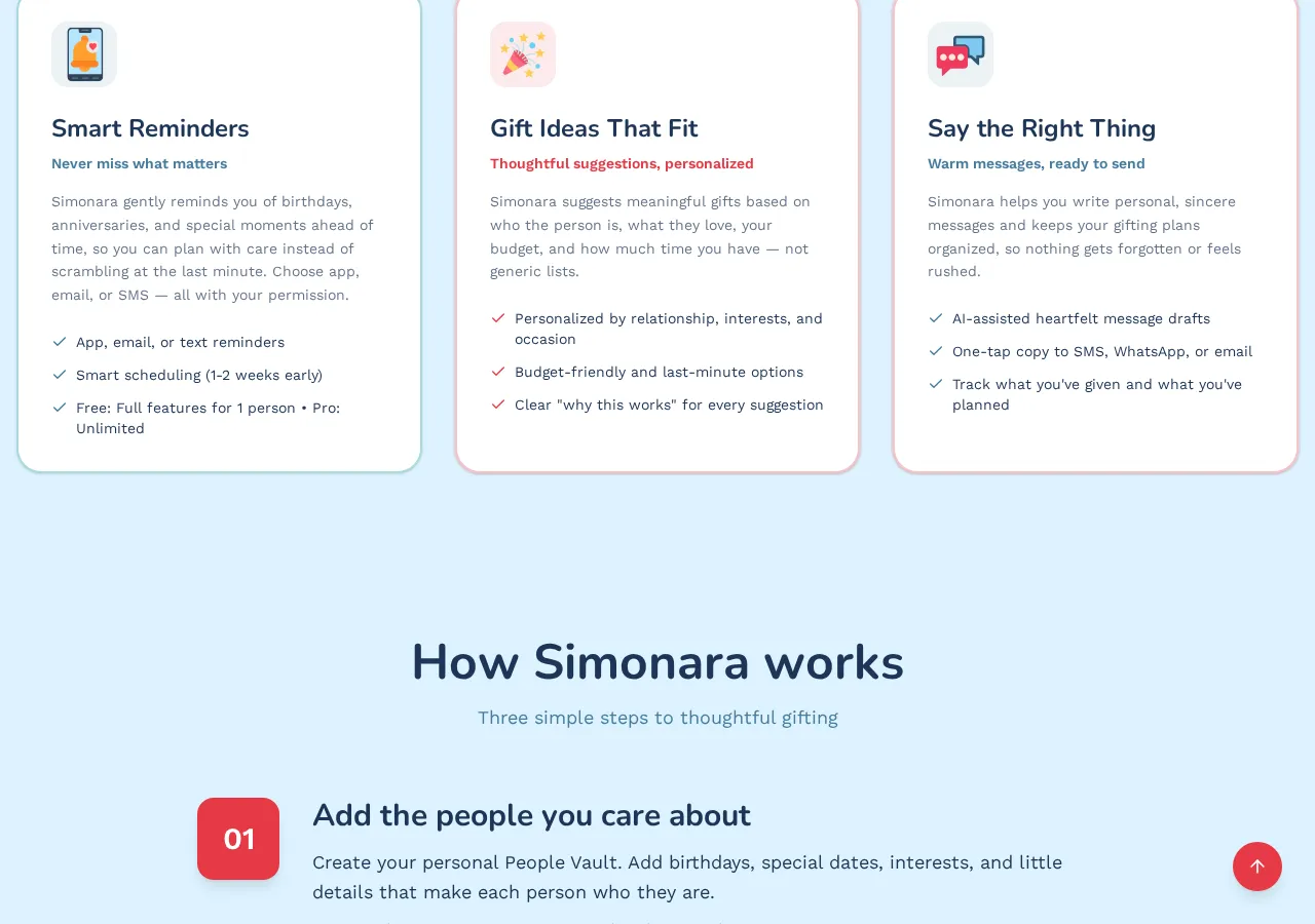 simonara.app page section 4 — marketing psychology audit screenshot