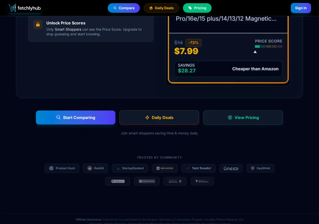 fetchlyhub.net page section 5 — marketing psychology audit screenshot