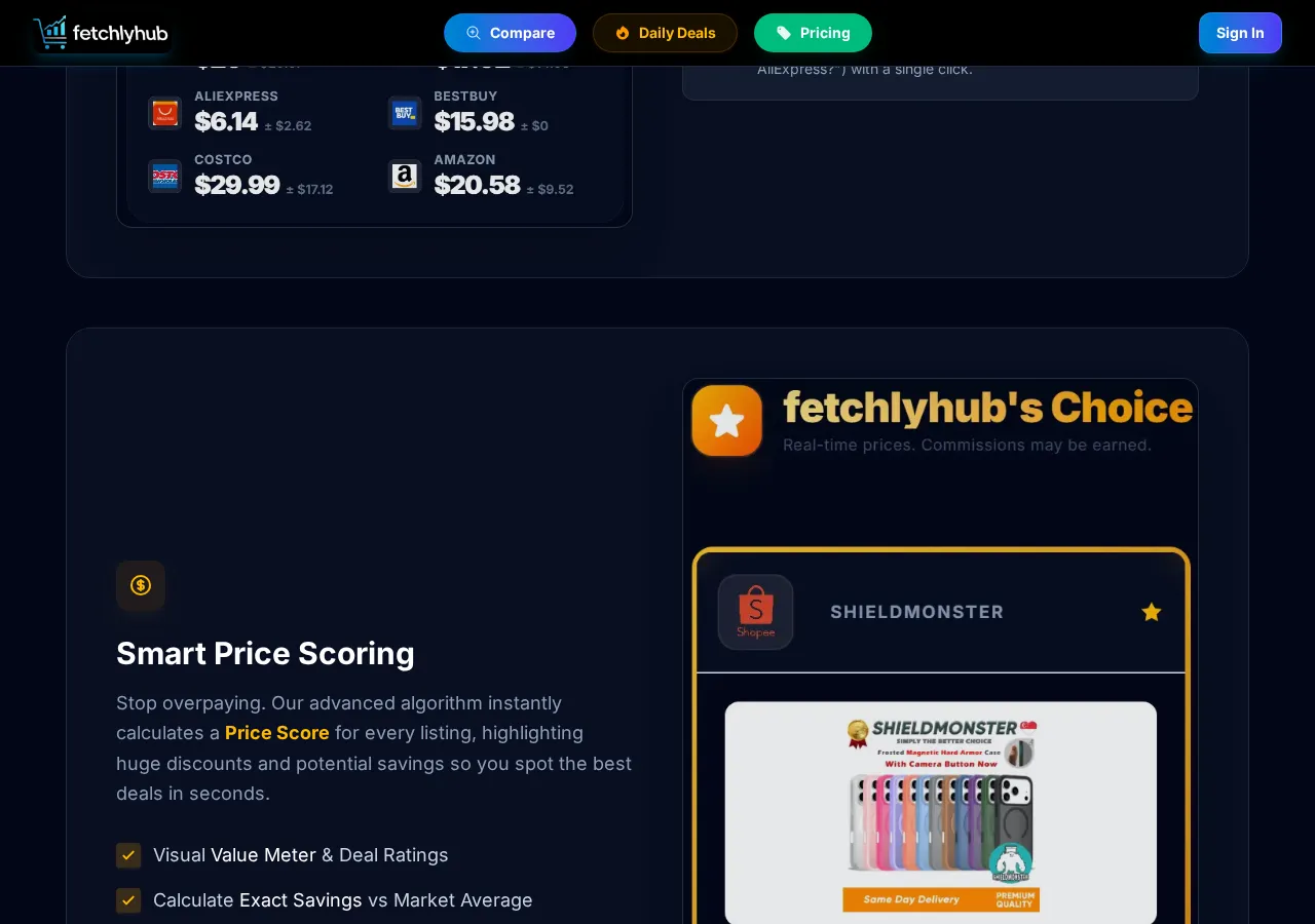fetchlyhub.net page section 4 — marketing psychology audit screenshot