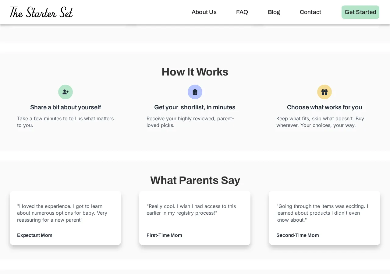 thestarterset.com page section 4 — marketing psychology audit screenshot