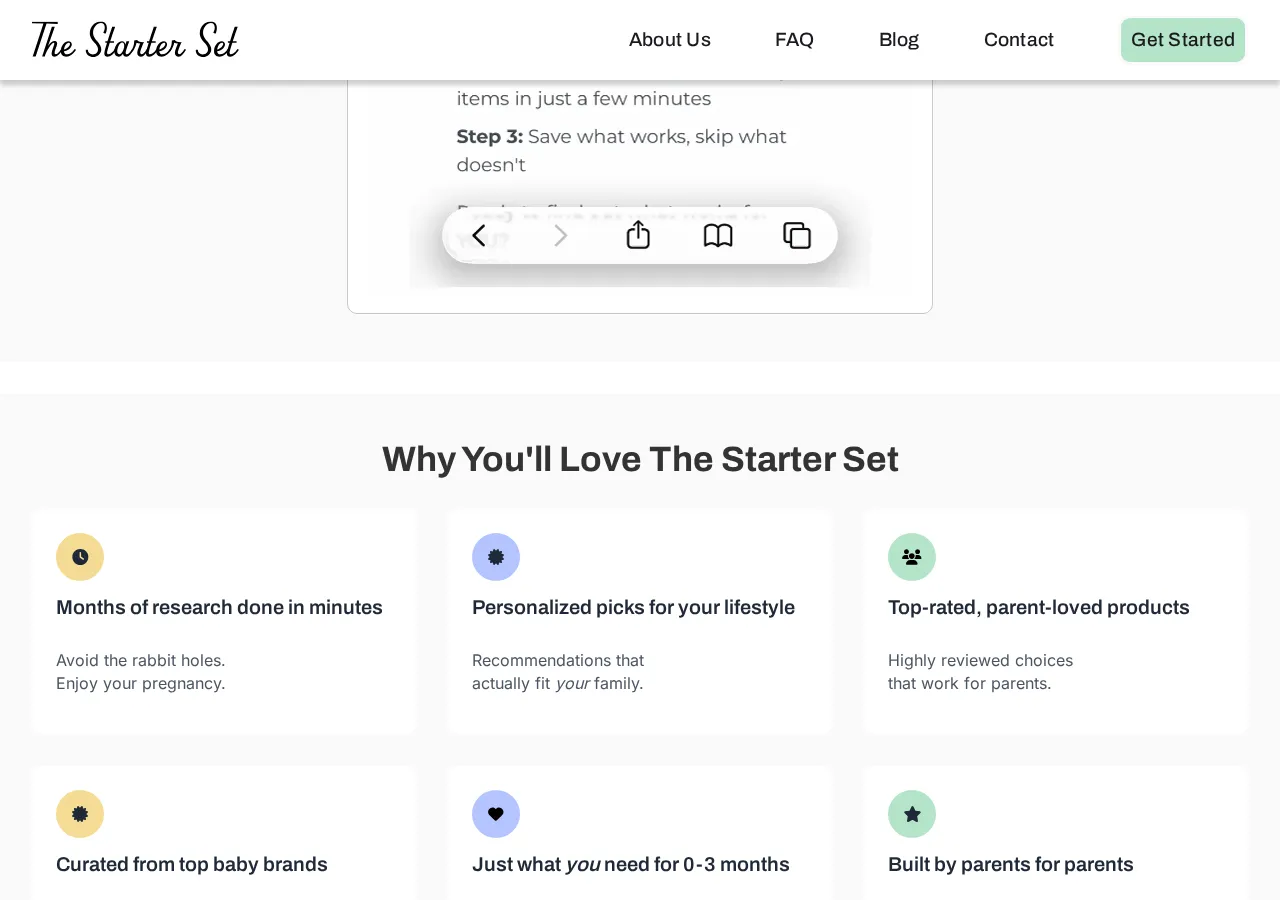 thestarterset.com page section 3 — marketing psychology audit screenshot