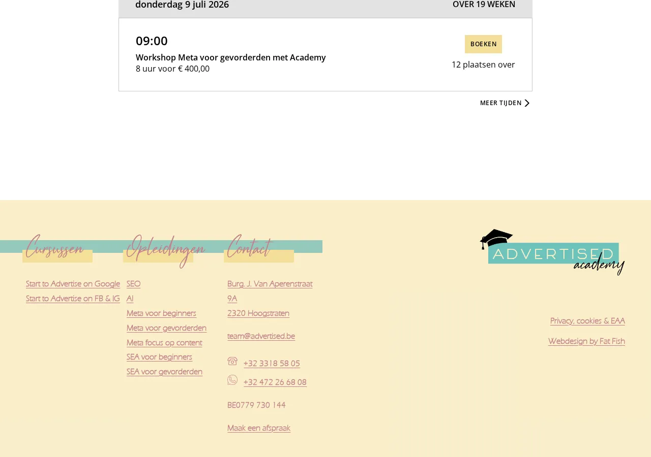 advertisedacademy.be page section 10 — marketing psychology audit screenshot
