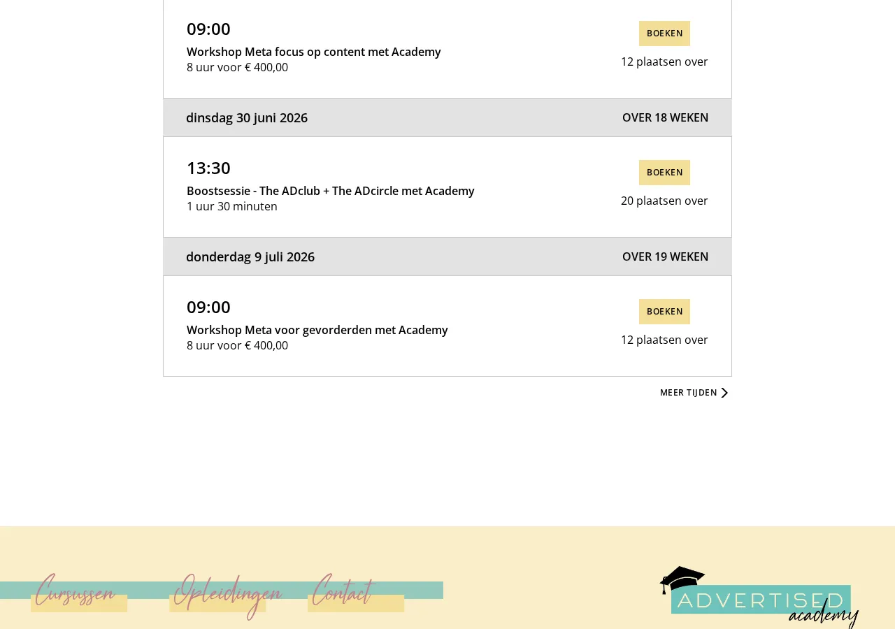 advertisedacademy.be page section 9 — marketing psychology audit screenshot