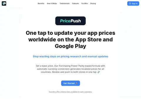 pricepush.app — SaaS Landing Page